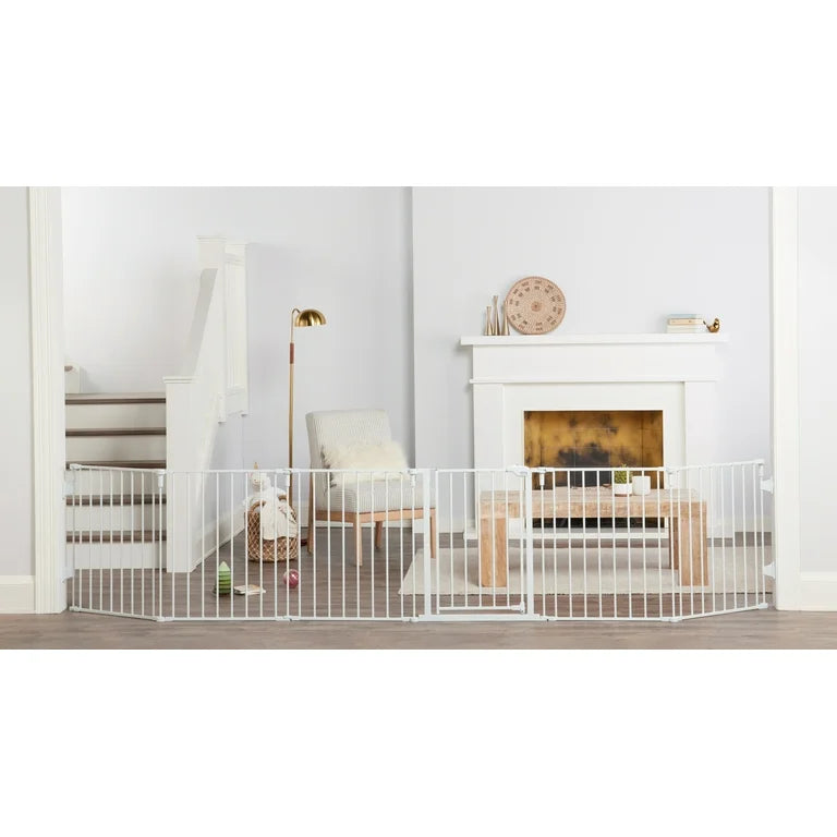 Regalo 144" Super Wide Adjustable Baby Gate and Play Yard in White