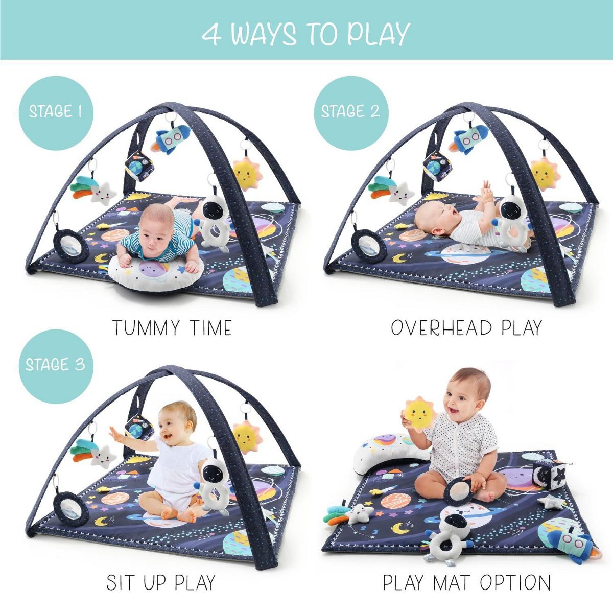 The Peanutshell Space 7-in-1 Activity Play Gym & Play Mat