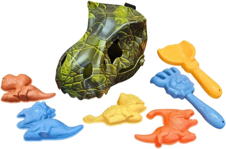 NEW Dino Diggers Dino Skull & 6 Sand Toys