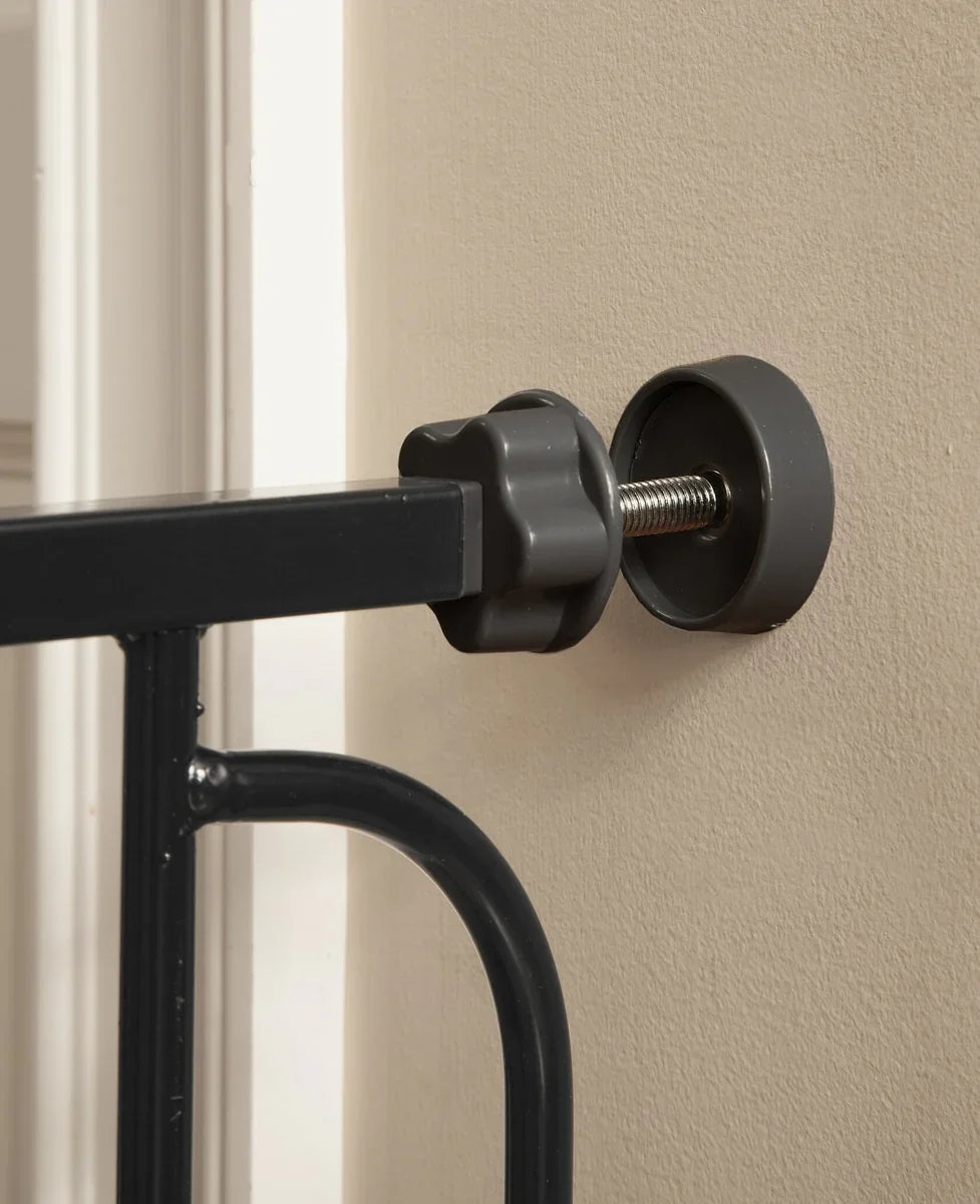 NEW Regalo Extra Tall Easy Step Metal Walk Through Baby Gate Black