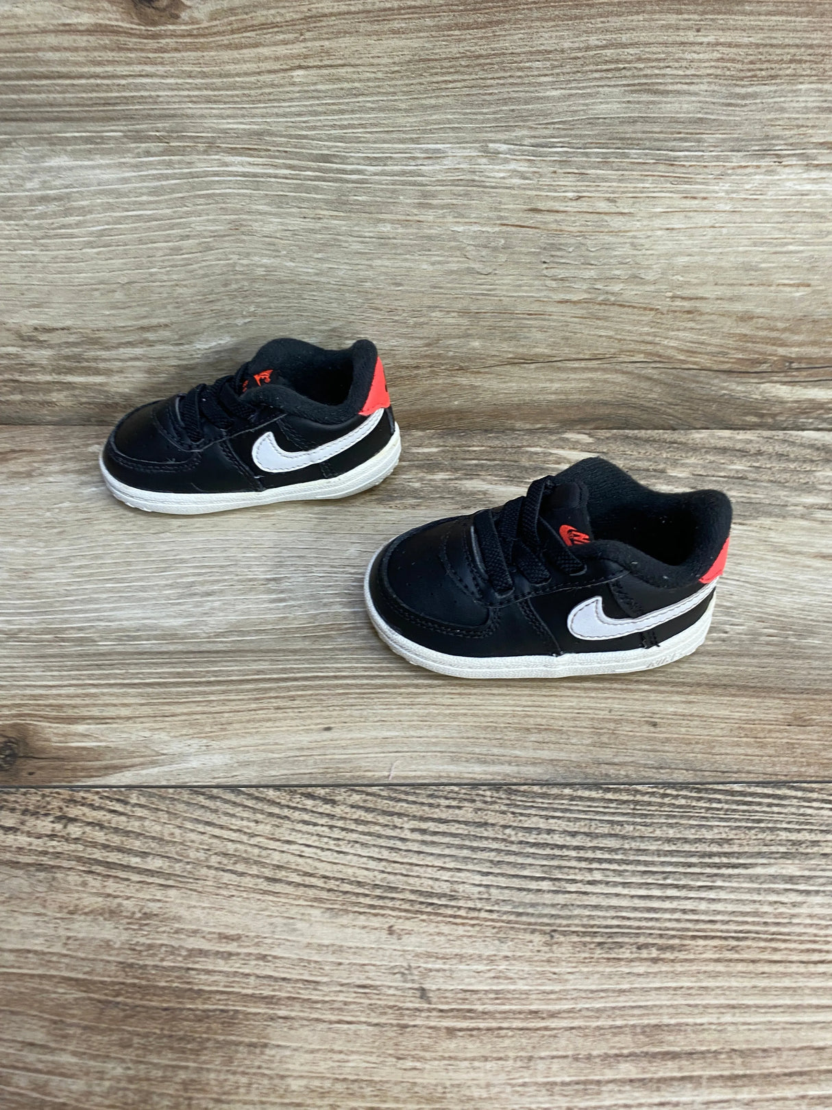 Nike Force 1 Low Crib 'Black Flash Crimson' Shoes sz 3c - Me n Mommy To Be