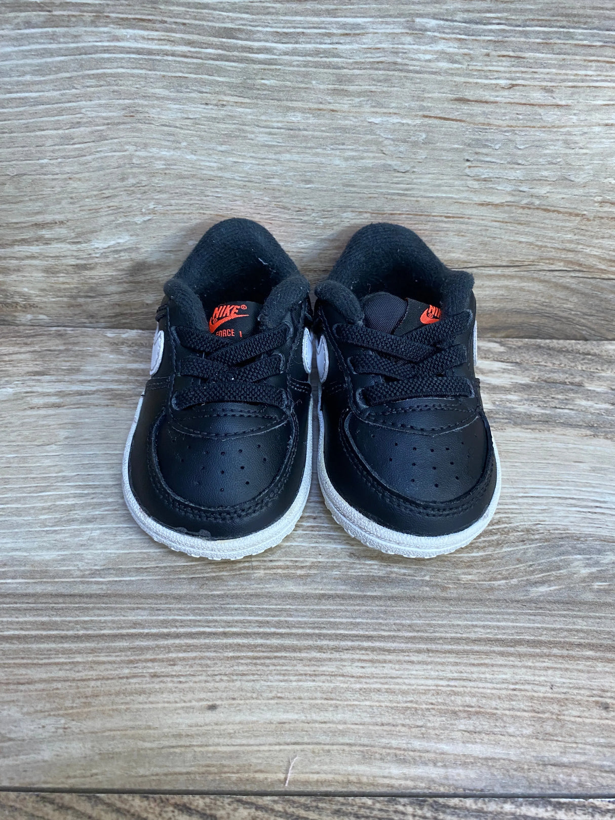 Nike Force 1 Low Crib 'Black Flash Crimson' Shoes sz 3c - Me n Mommy To Be