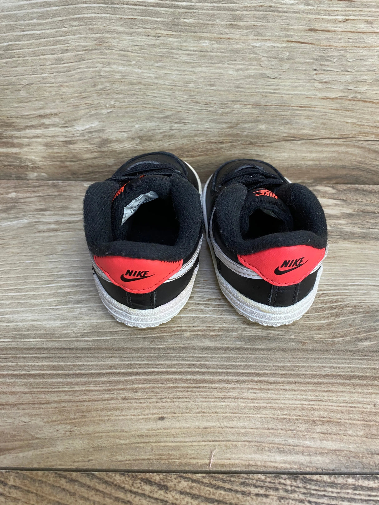 Nike Force 1 Low Crib 'Black Flash Crimson' Shoes sz 3c - Me n Mommy To Be
