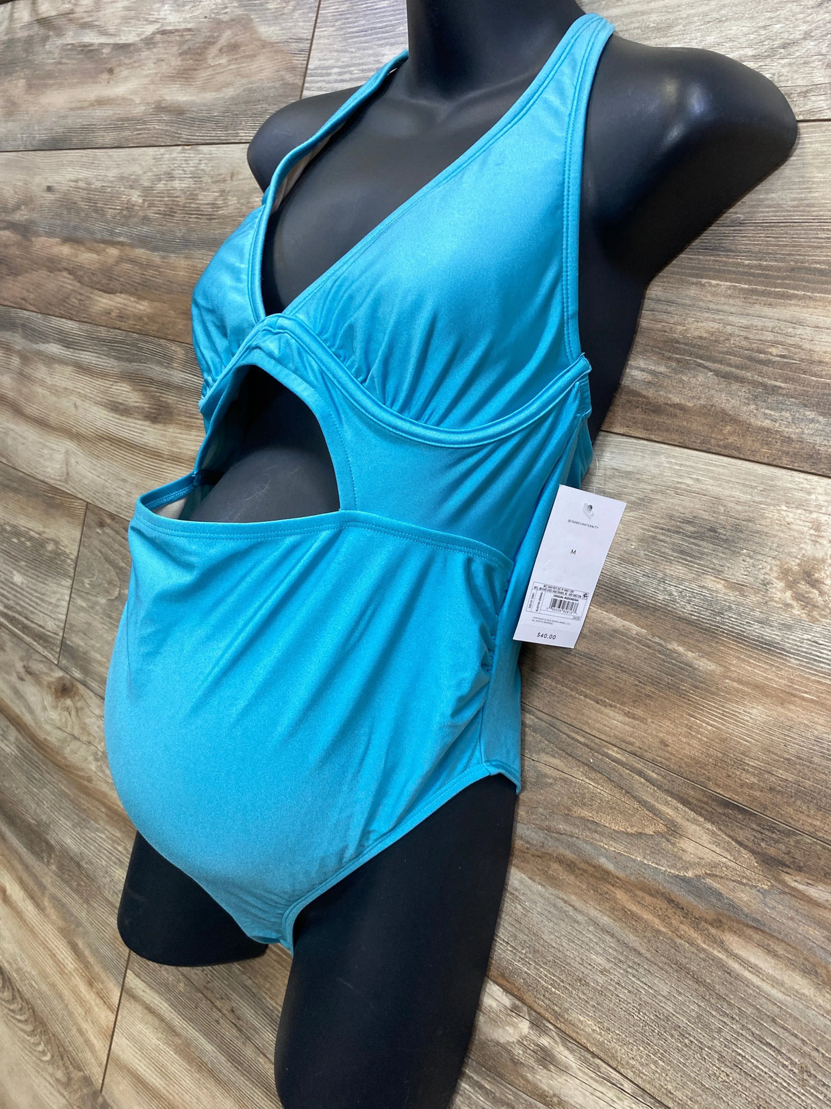 NEW Isabel Maternity 1pc Cutout Swimsuit Blue sz Medium - Me n Mommy To Be