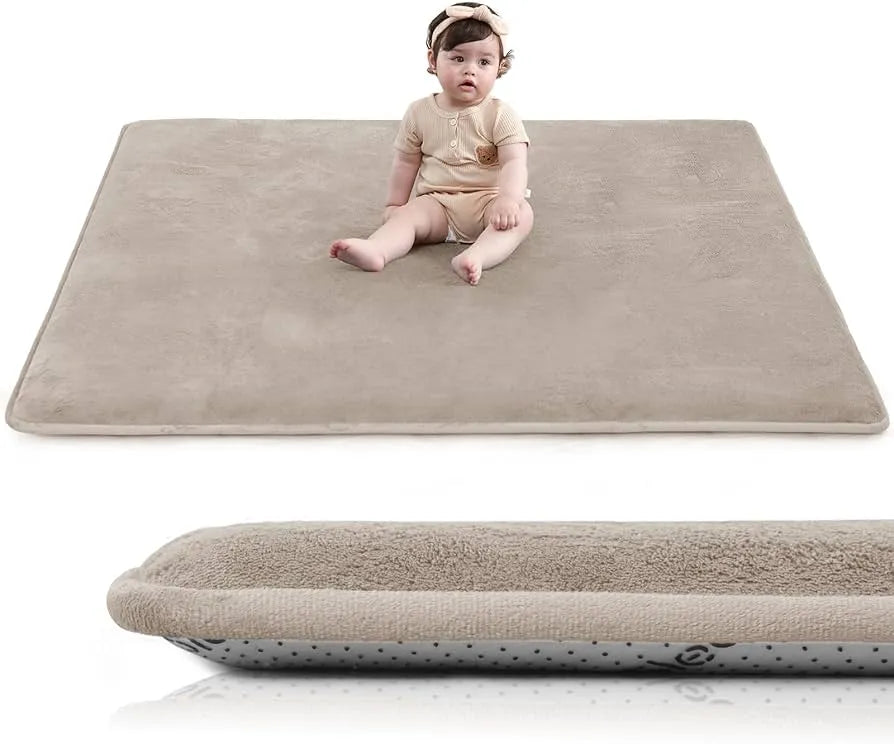 NEW HulooSleep Elasti-Foam Play Mat, Beige 50in x 50in