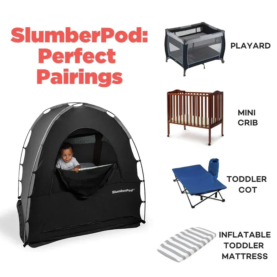 SlumberPod portable sleep tent for babies & toddlers, pairs with playard, mini crib, toddler cot, or inflatable mattress