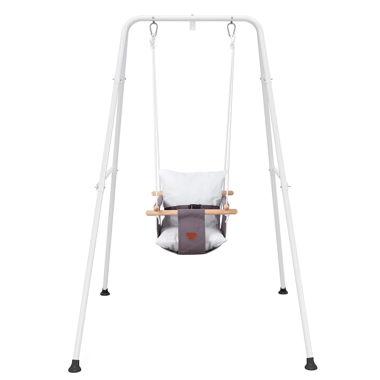 G TALECO GEAR Wooden Toddler Swing with Cushion, Grey