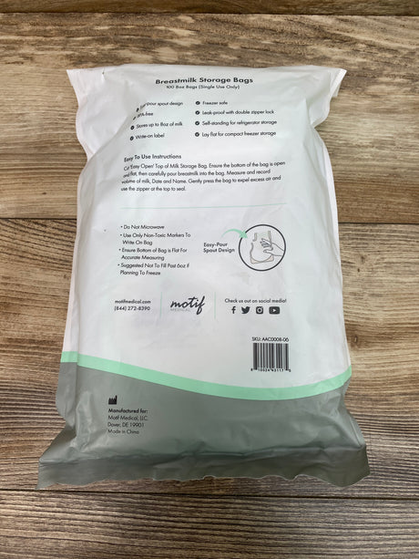 NEW Motif Medical Breastmilk Storage Bags 100ct - Me n Mommy To Be