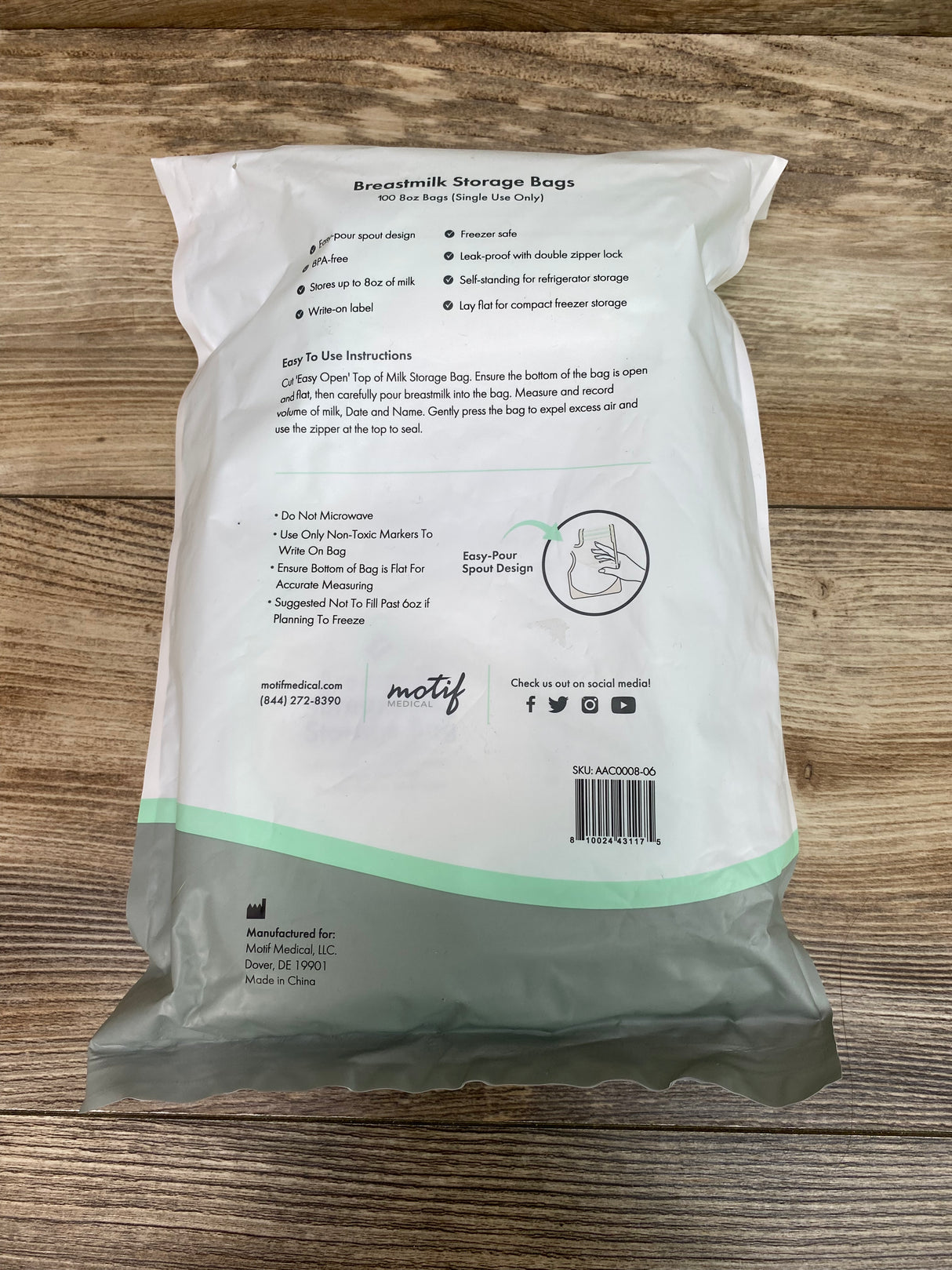 NEW Motif Medical Breastmilk Storage Bags 100ct - Me n Mommy To Be