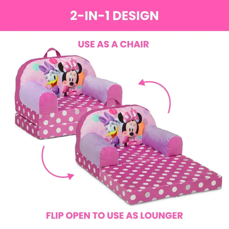NEW Delta Children Minnie Mouse Cozee Buddy Flip-Out Kids Chair