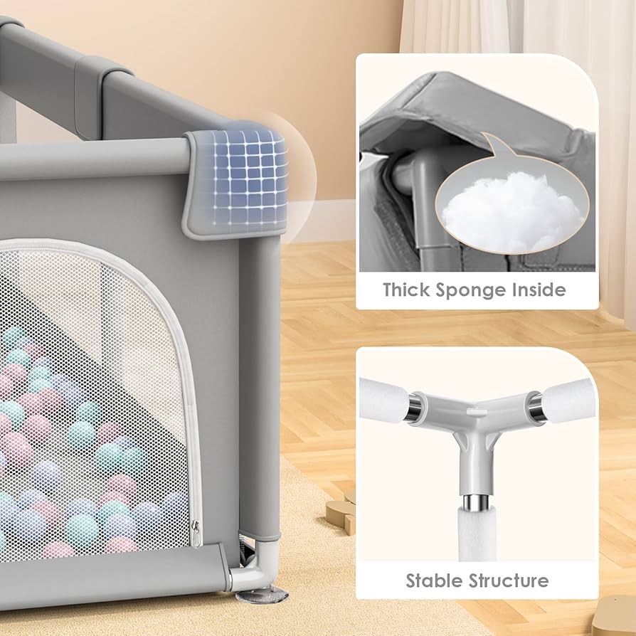 Synue Domivska Extra Large Baby Playpen Grey