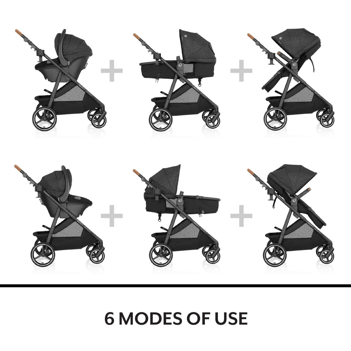 NEW Evenflo Shyft Intuiti Travel System with Revolve180 LiteMax NXT Car Seat-Black Shale