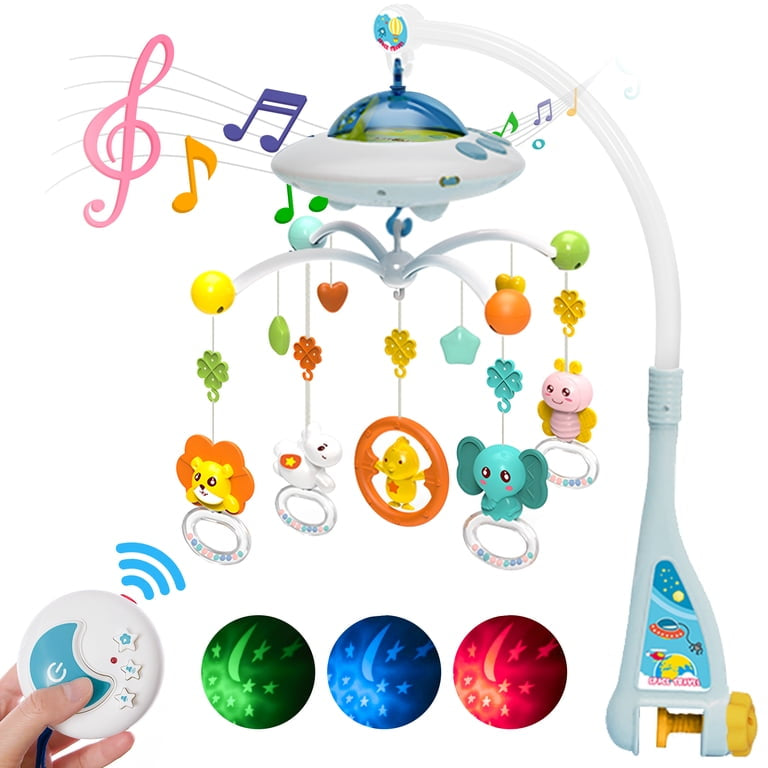 FVLOENG Musical Baby Crib Mobile with Remote, Space Travel