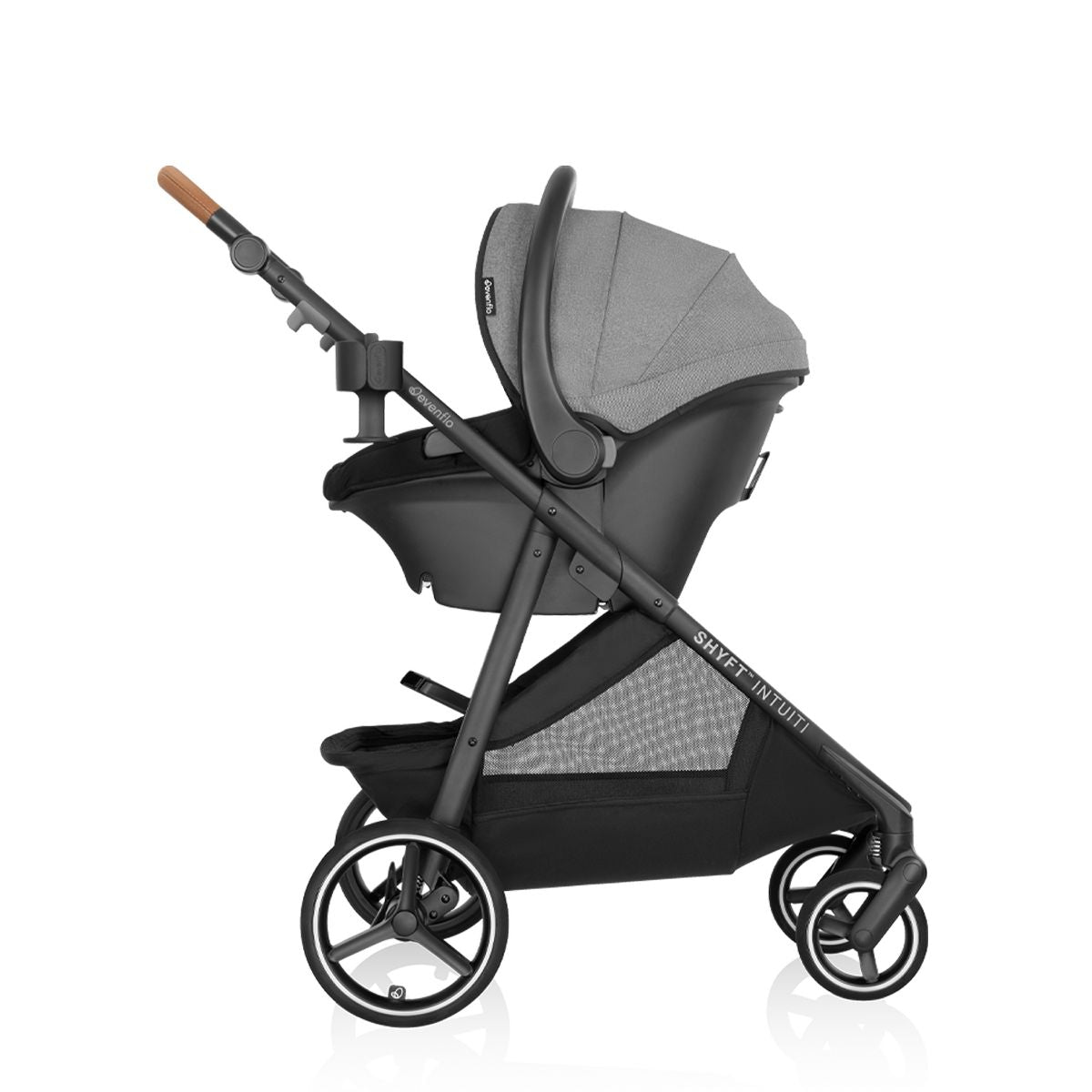 NEW Evenflo Shyft Intuiti Travel System with Revolve180 LiteMax NXT Car Seat-Fossil Grey