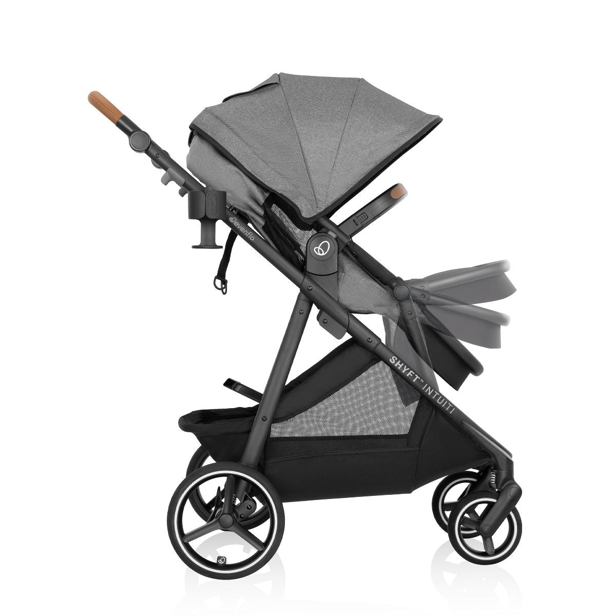 NEW Evenflo Shyft Intuiti Travel System with Revolve180 LiteMax NXT Car Seat-Fossil Grey