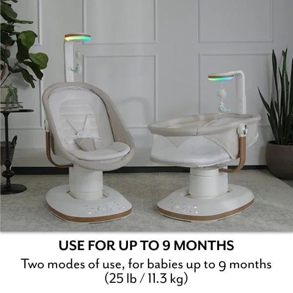 NEW Evenflo Elara 2-in-1 Smart Motion Swing & Soothing Nest in Coastal Coffee