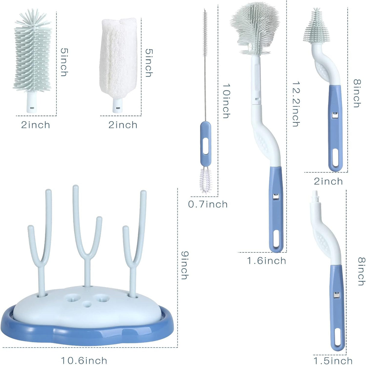 NEW Voowo Baby Bottle Brush & Drying Rack Travel Case