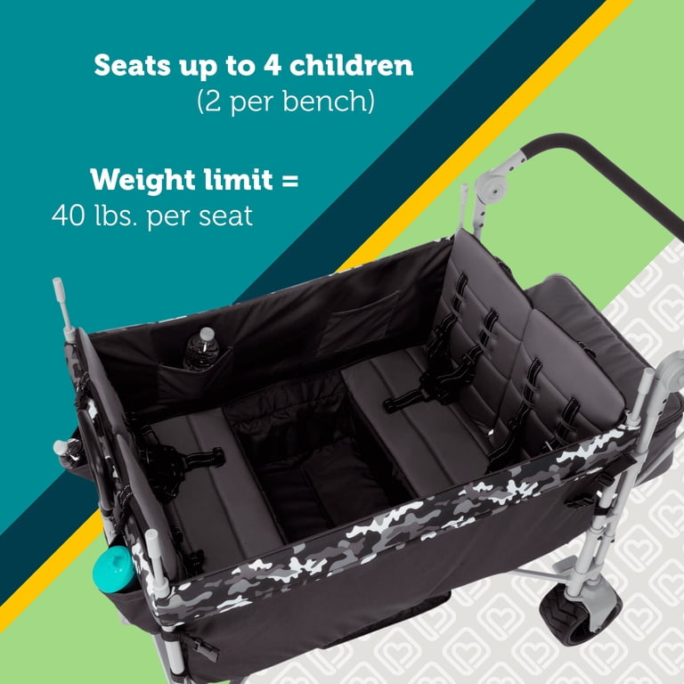 NEW Safety 1st Summit Sprint Quad Wagon Stroller 4 Seater in Charcoal Camo