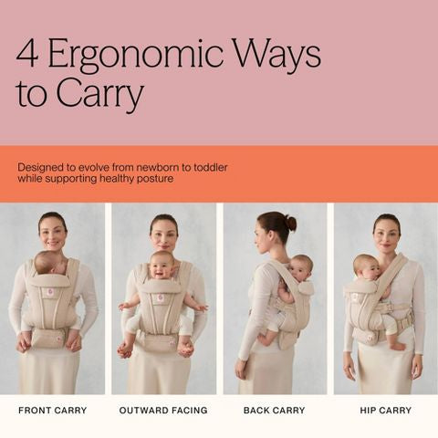 NEW Ergobaby Omni Deluxe Mesh All-in-One Baby Carrier in Pearl Grey 7-45lbs