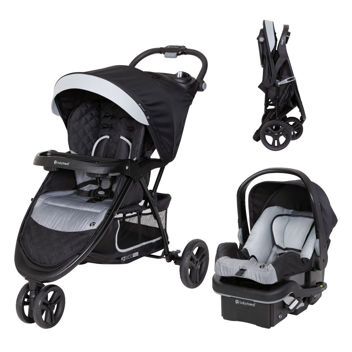 NEW Baby Trend EZ Ride Plus Travel System w/ EZ-Lift Infant Car Seat - Carbon Black
