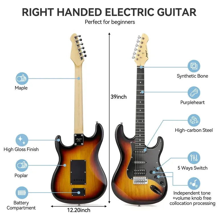 NEW 39" Full Size AMYOVE AMY Electric Guitar and Kit - Me n Mommy To Be