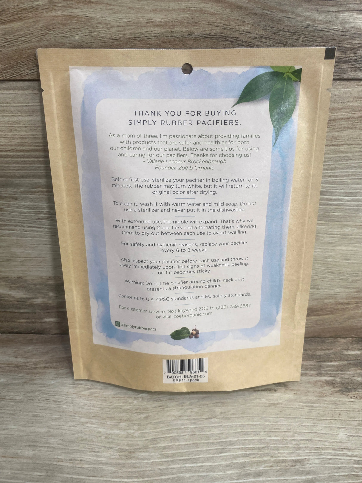 NEW Zoë b Organic Simply Rubber Pacifier 12m+ - Me n Mommy To Be