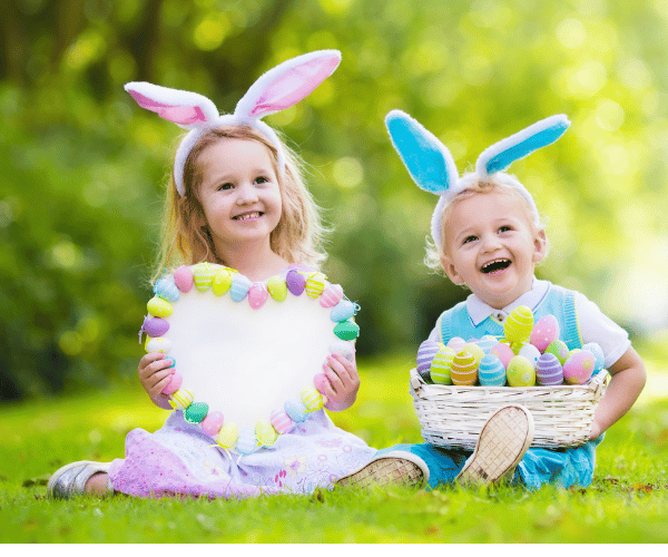 Boy and girl modeling Children's Easter Apparel bought online at Me 'n Mommy To Be