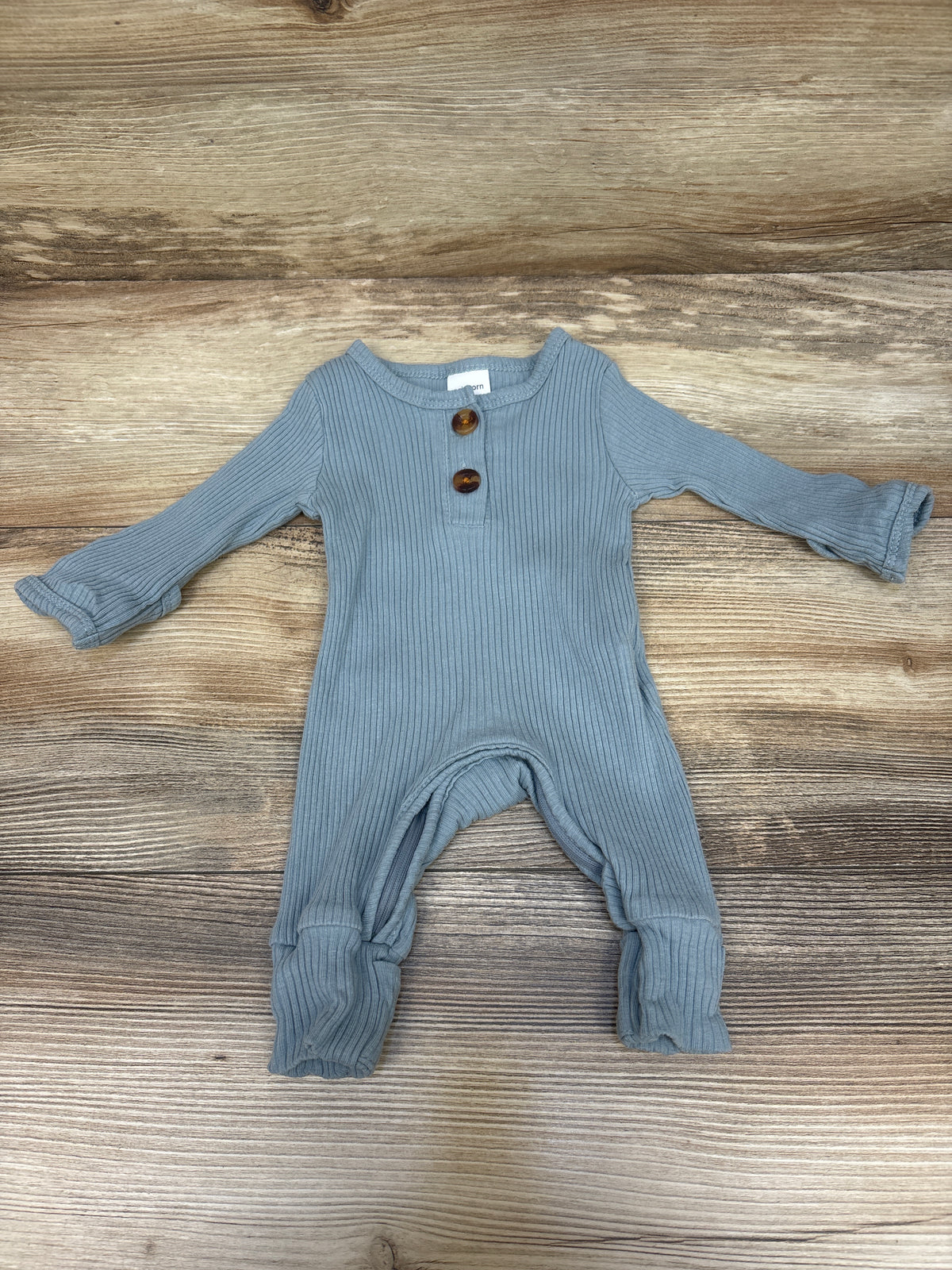 Ribbed Henley Coverall Blue sz 0-3m