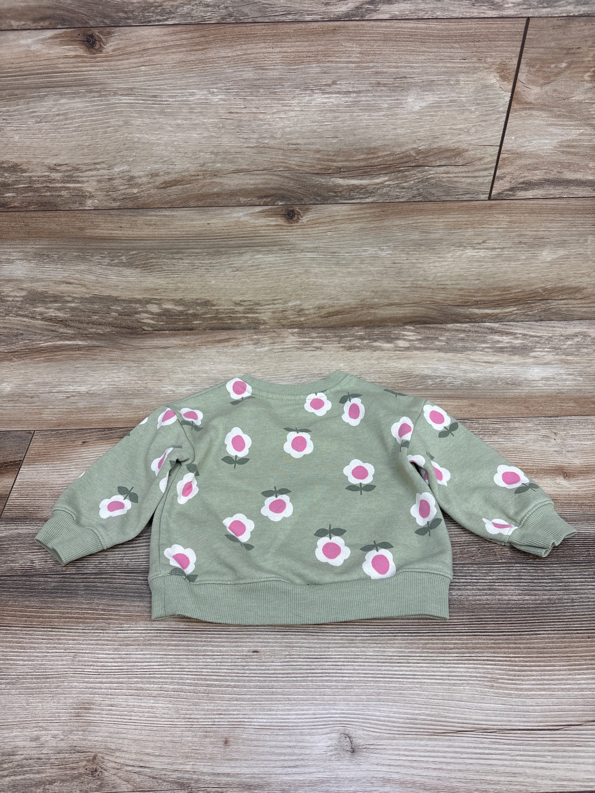Cat & Jack Floral Pullover Sweatshirt Green sz 12m