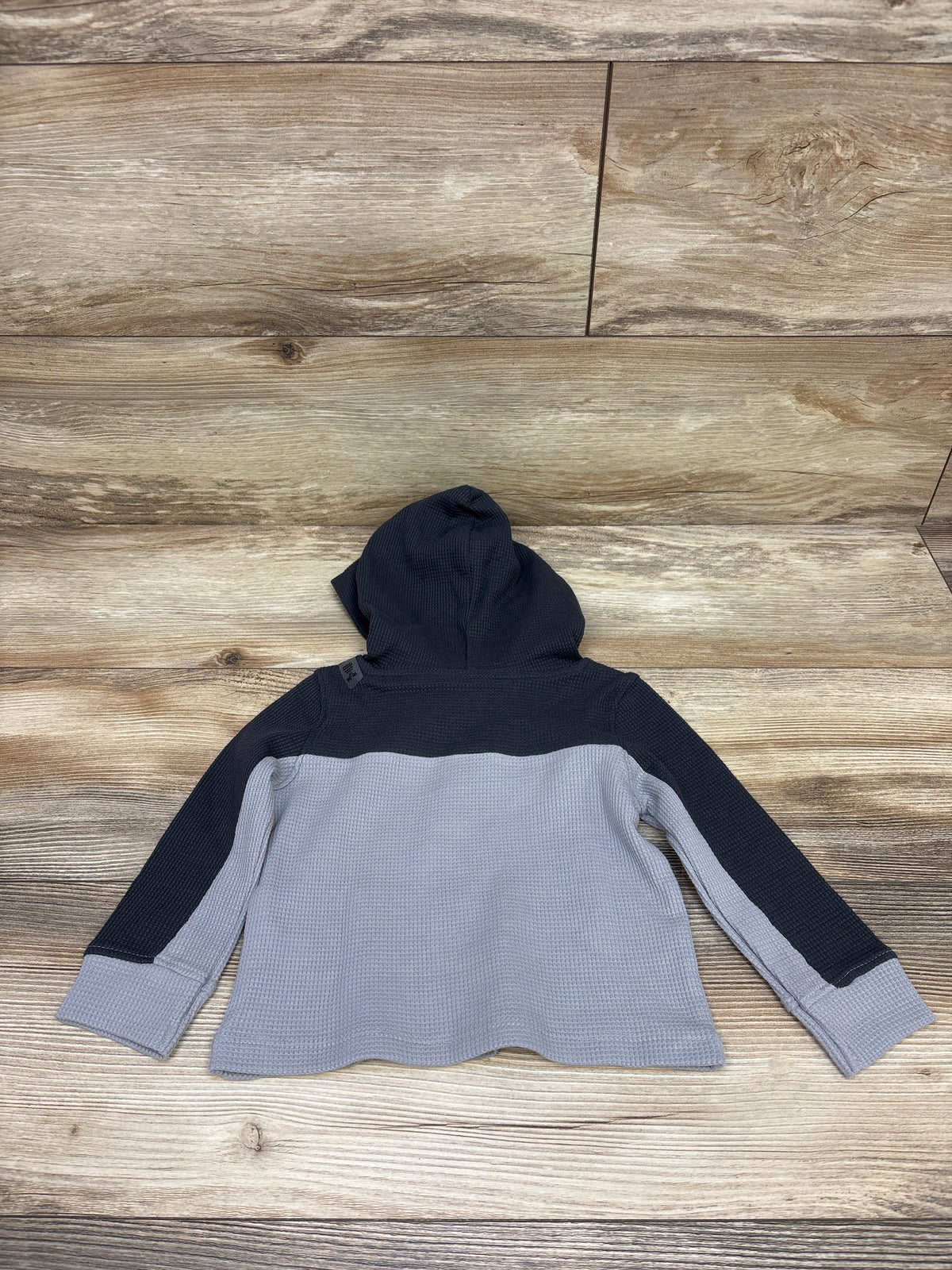 NEW Children's Place Waffle Knit Hooded Shirt Grey sz 18-24m