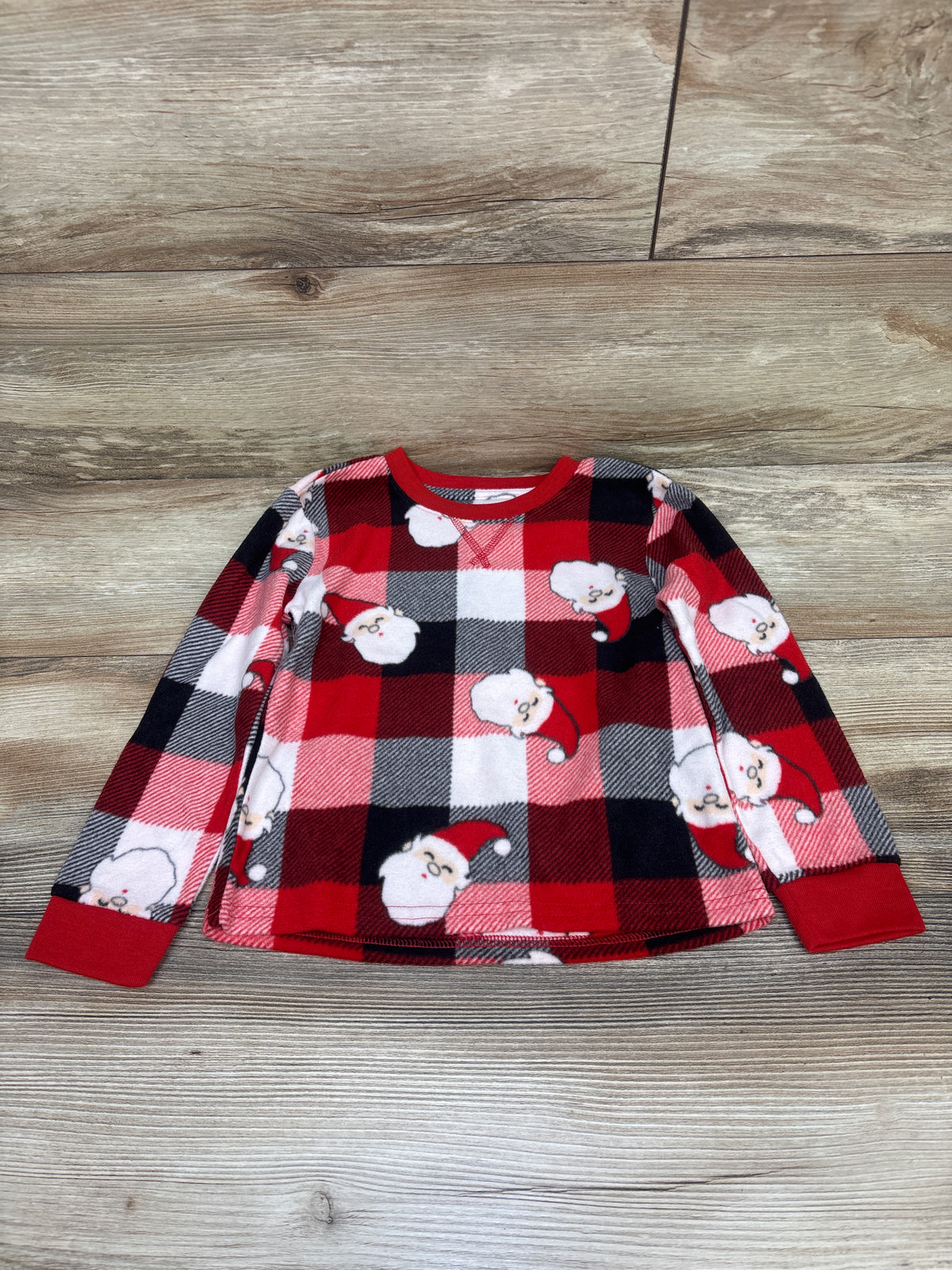 NEW Jammies For Families Plaid Santa Pajama Shirt Red sz 4T