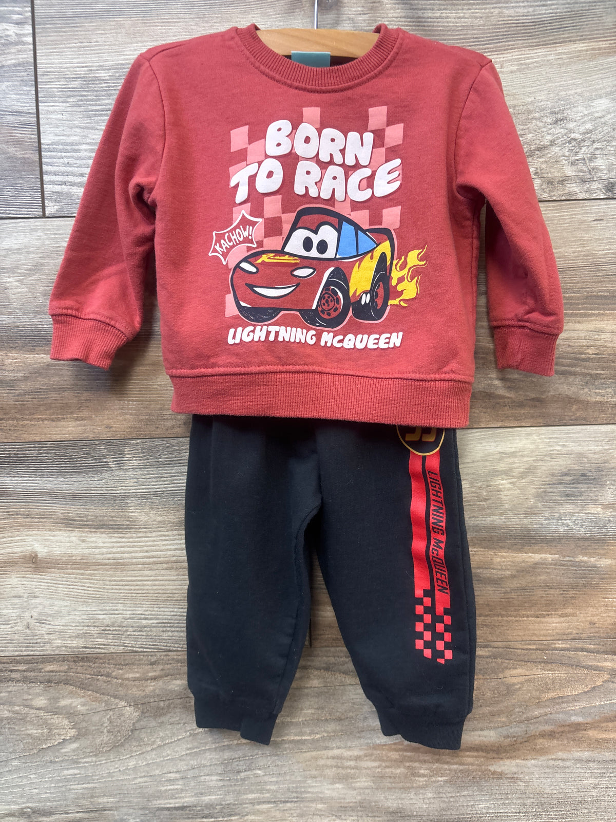 Disney Baby 2pc Cars Sweatshirt & Joggers Set Red sz 12m