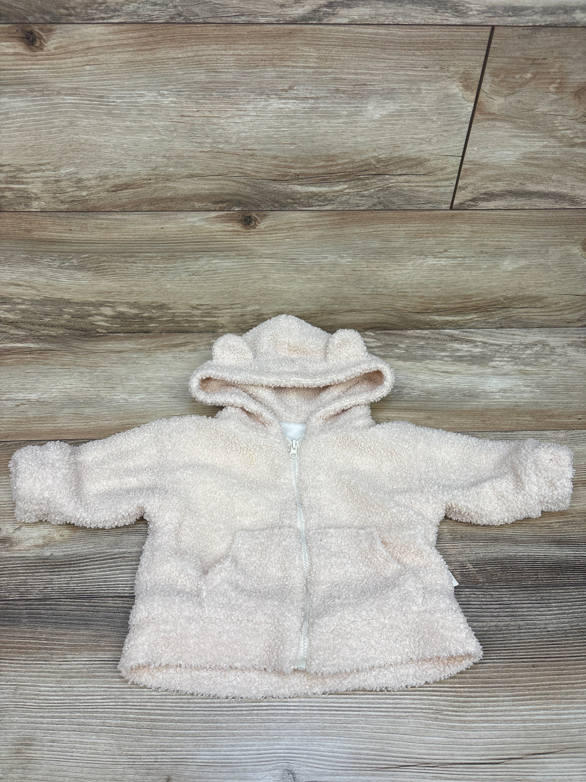 Teddy Fur Hooded Full-Zip Jacket Ivory sz 6m