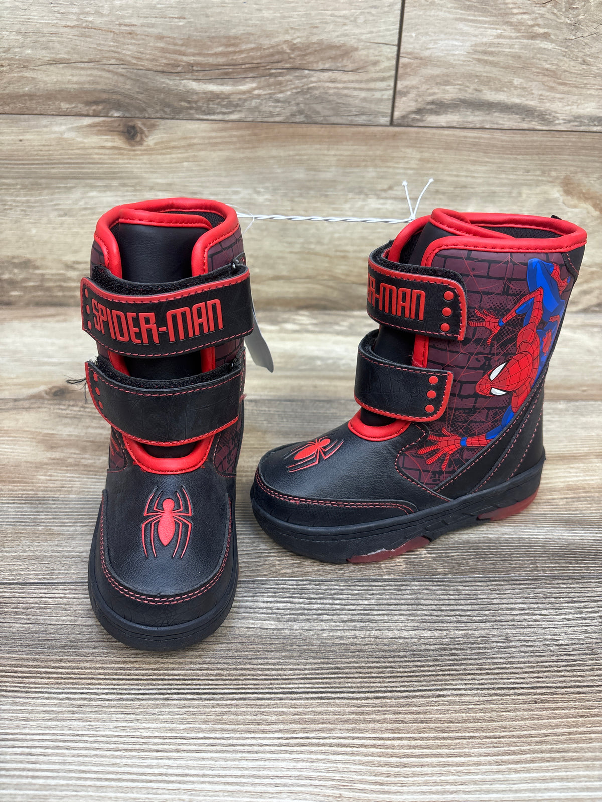 NEW Marvel Spider-Man Light-Up Winter Snow Boots Black sz 9c