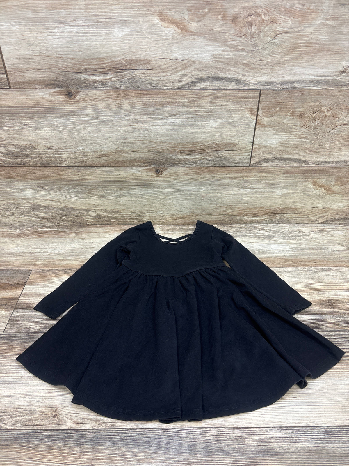 Stelle Long Sleeve A-Line Twirly Dress Black sz 4T