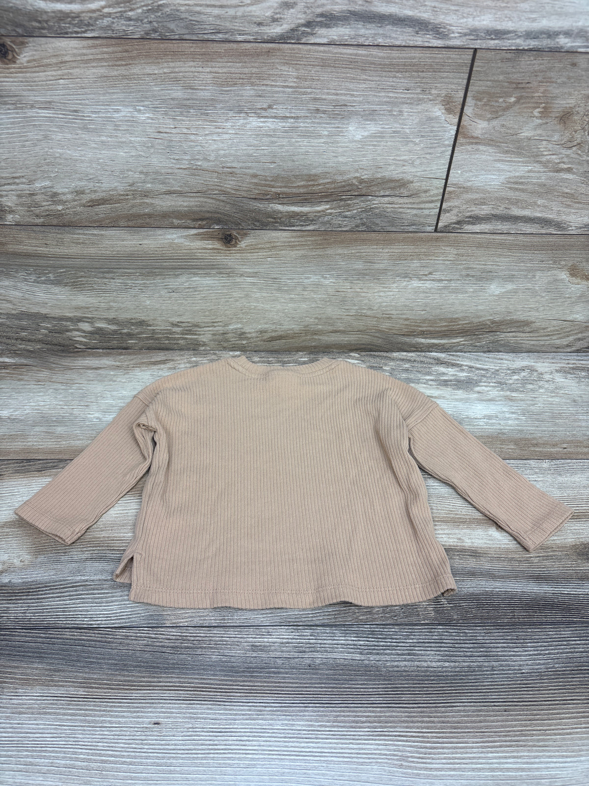 Cat & Jack Ribbed Long Sleeve Shirt Beige sz 18m