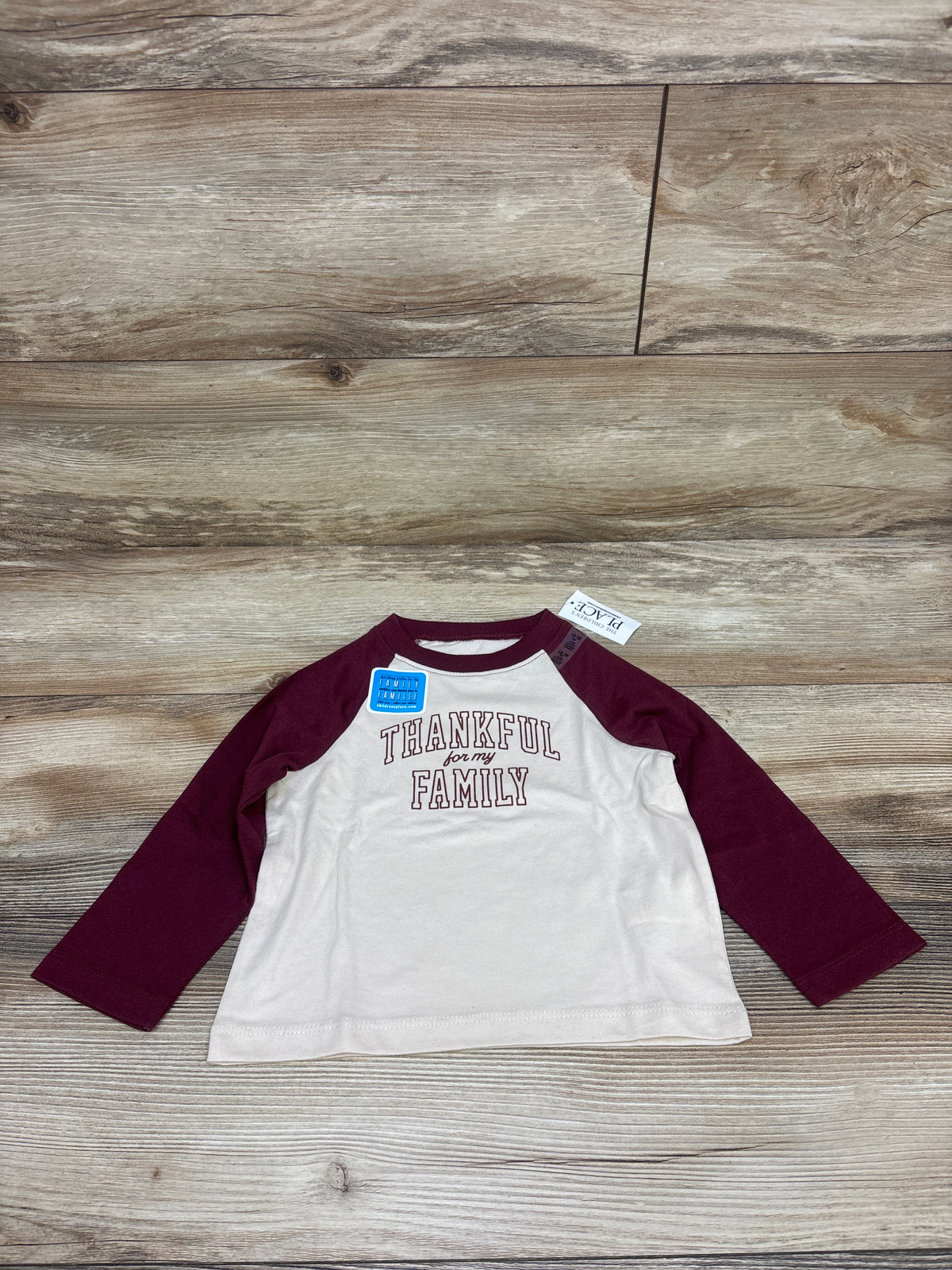 NEW Children's Place Thankful For My Family Shirt Red sz 12-18m