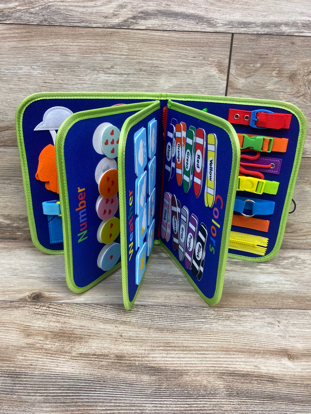 AIXMEET Montessori Felt Busy Board Book Blue