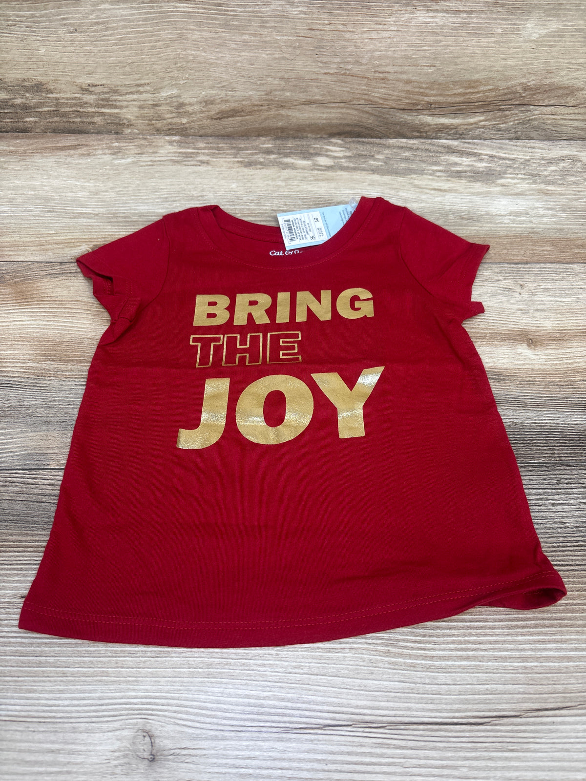 NEW Cat & Jack Bring The Joy Shirt Red sz 2T