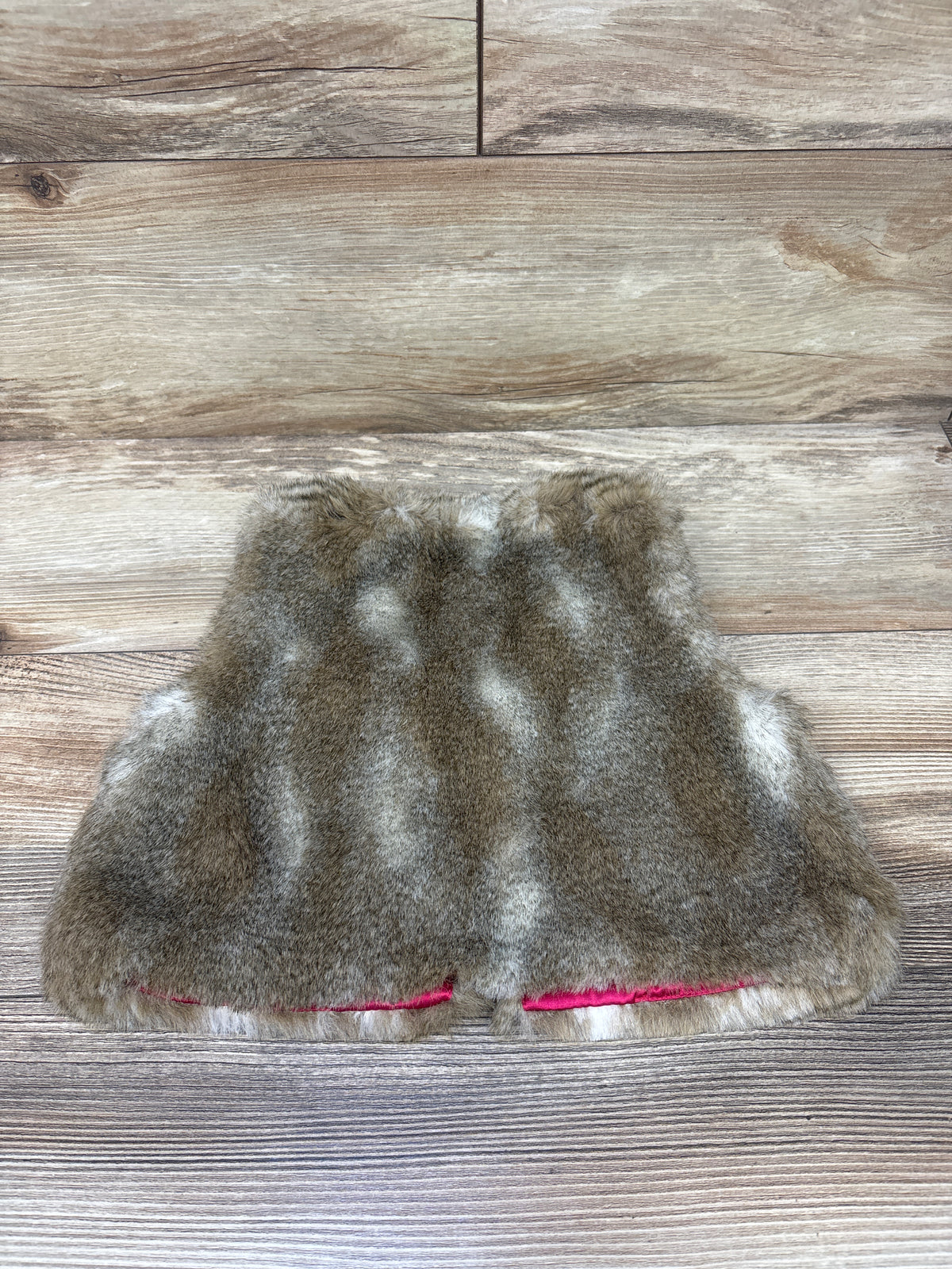 H&M Satin-Lined Faux Fur Vest Brown sz 5/6T