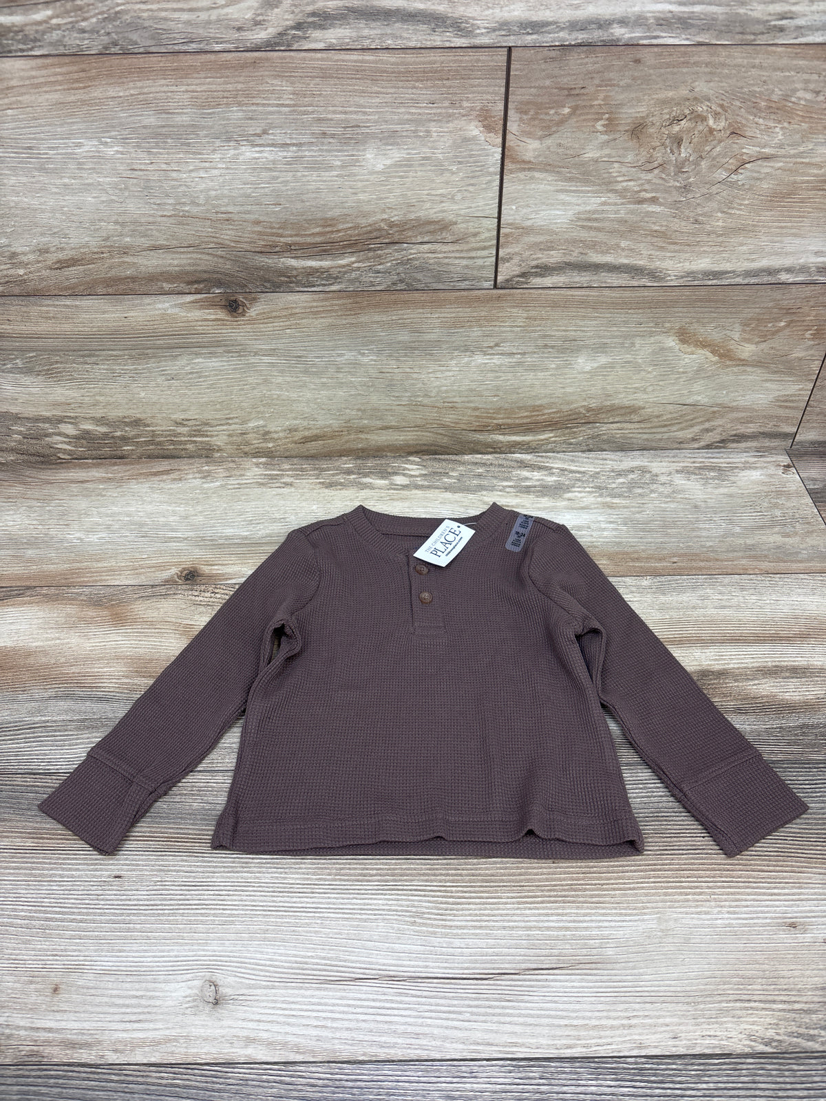 NEW Children's Place Thermal Henley Shirt Brown sz 18-24m