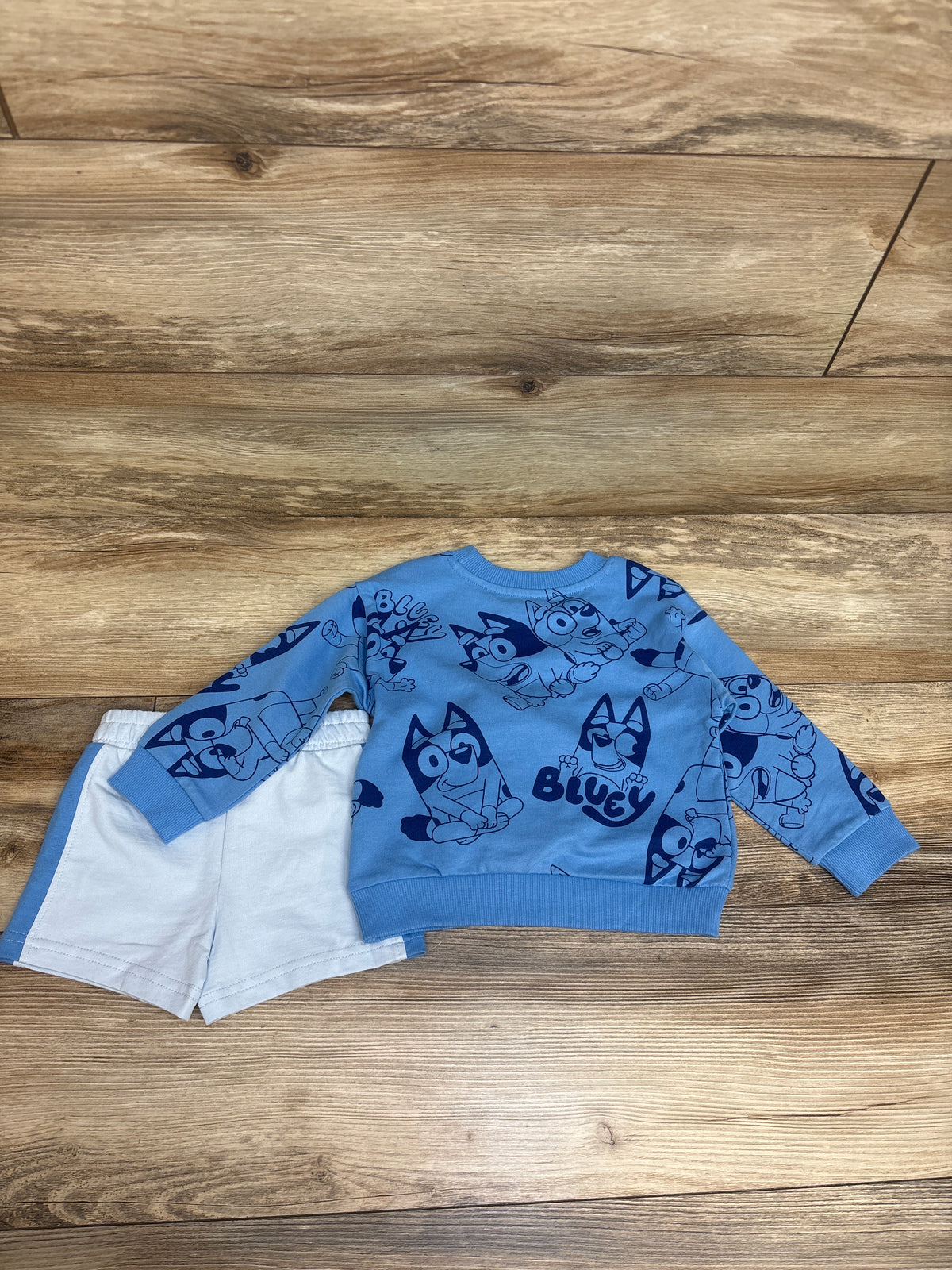NEW Bluey 2pc Sweatshirt & Shorts Set Blue sz 18m