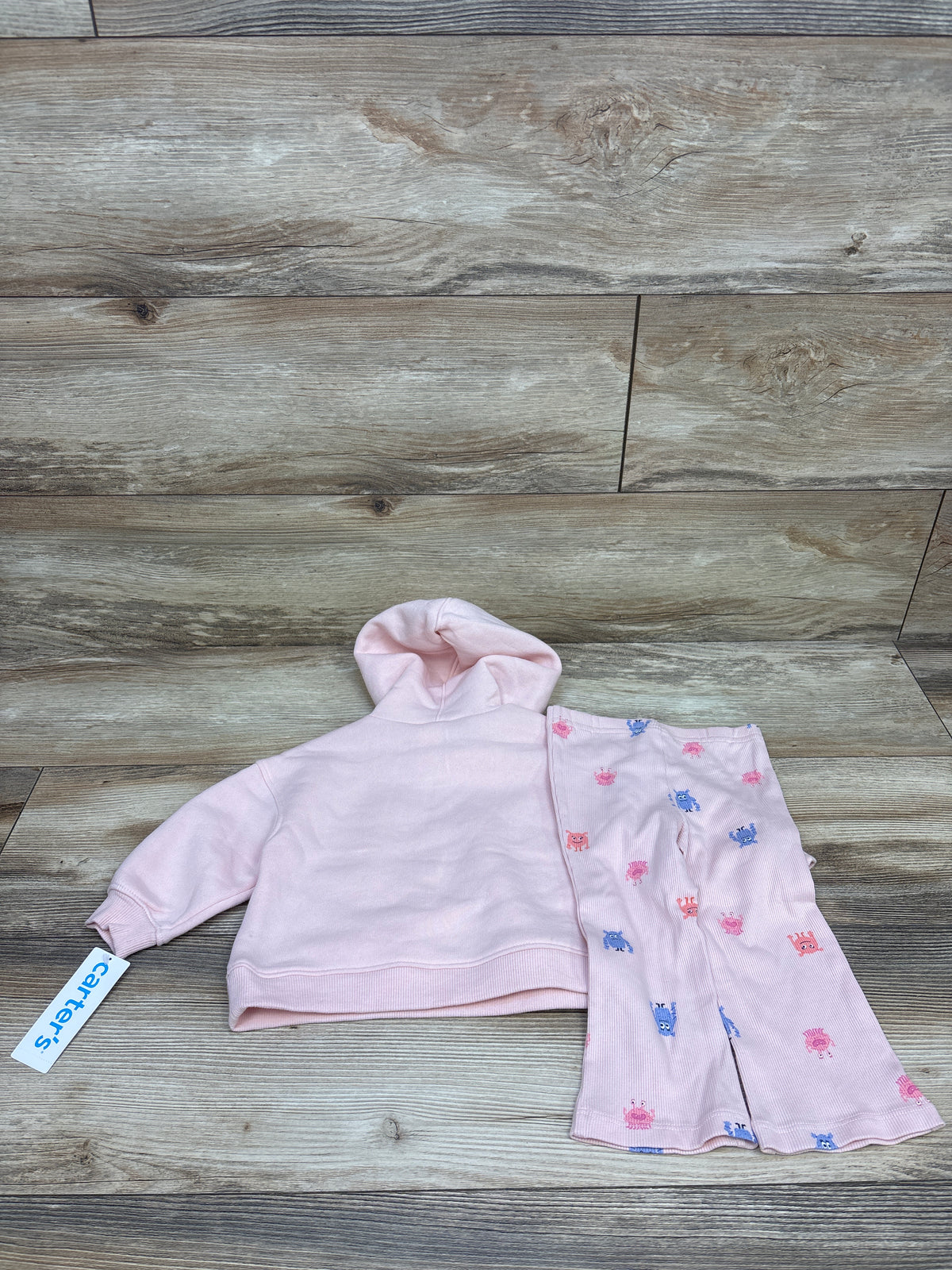 NEW Carter's 2pc Pullover Sweatshirt & Pants Set Pink sz 12m