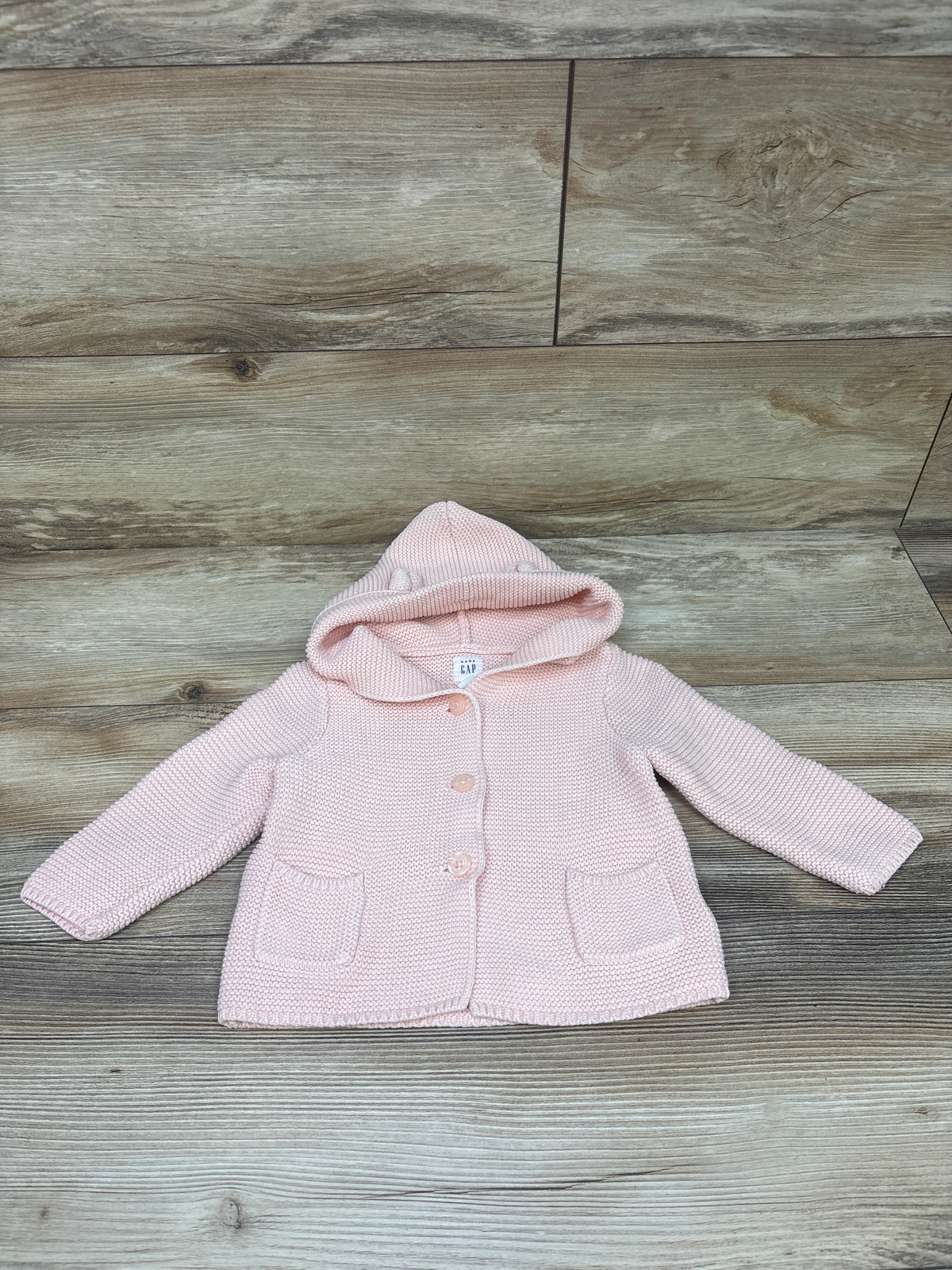 Baby Gap Knit Hooded Cardigan Pink sz 6-12m