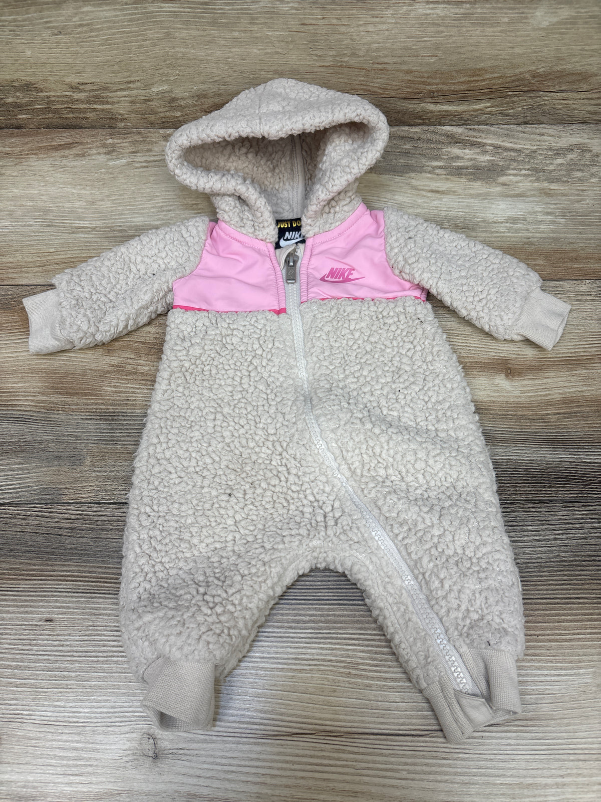 Nike Sherpa Hooded Coverall Ivory sz Newborn
