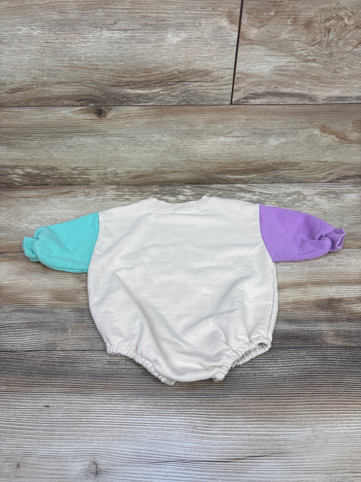 Blackbean Colorblock Pullover Sweatshirt Bubble Romper Beige sz 18m