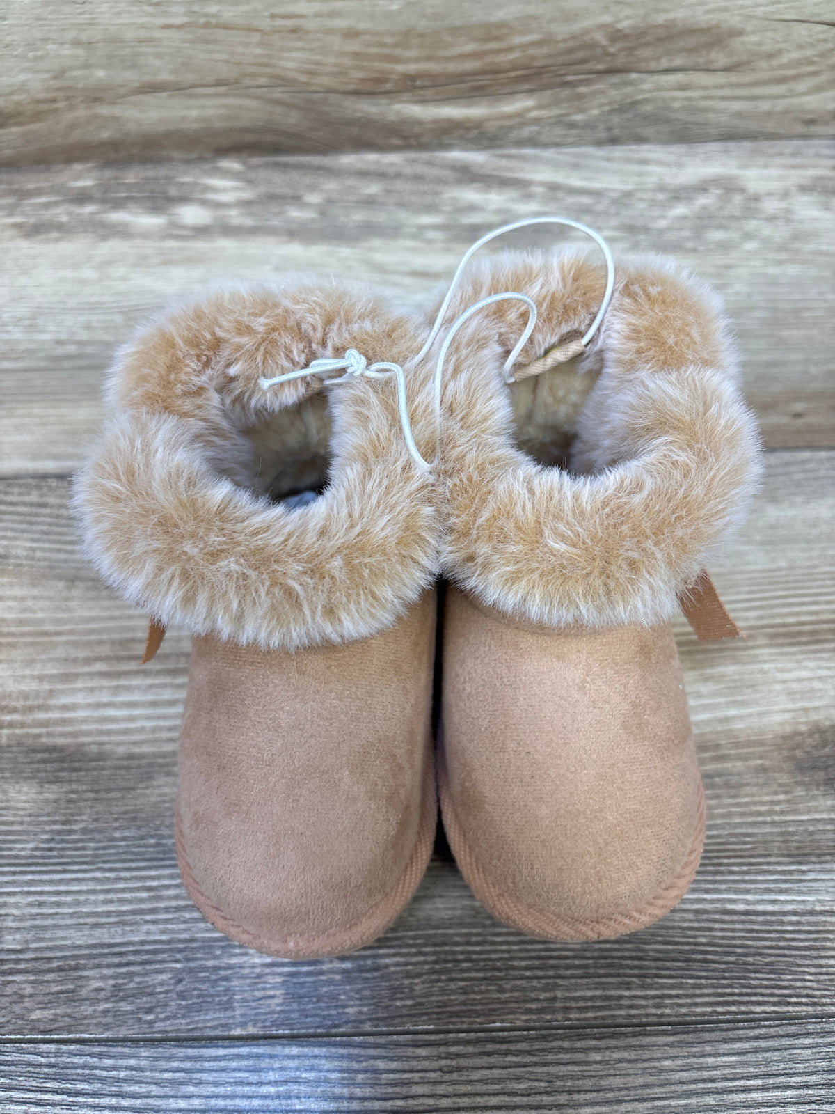 NEW Stepping Stones Faux Fur Bow Boots Champagne sz 12-18m