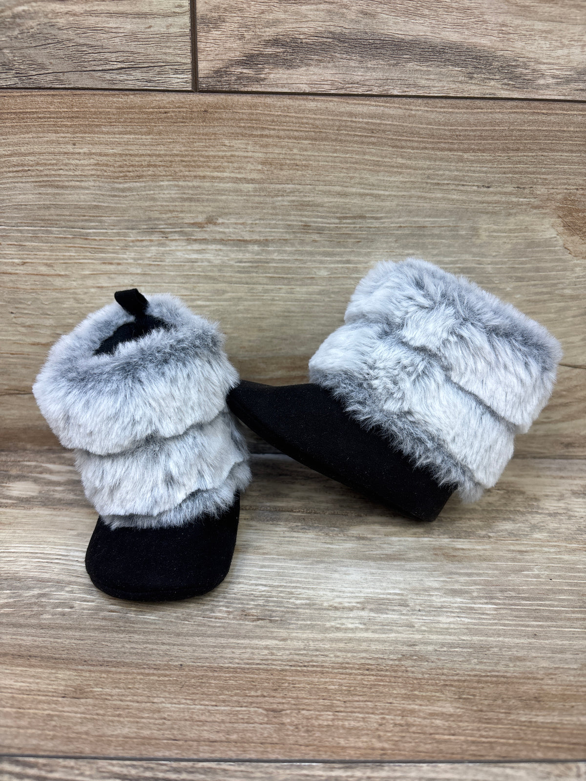 NEW Stepping Stones Soft Sole Faux Fur Boots Black sz 3c