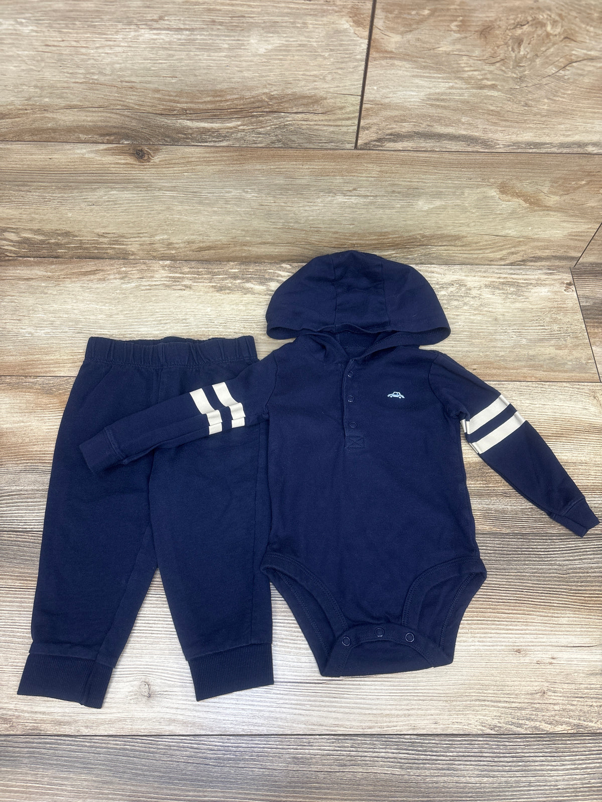 Carter's 2pc Hooded Bodysuit & Pants Set Navy sz 12m