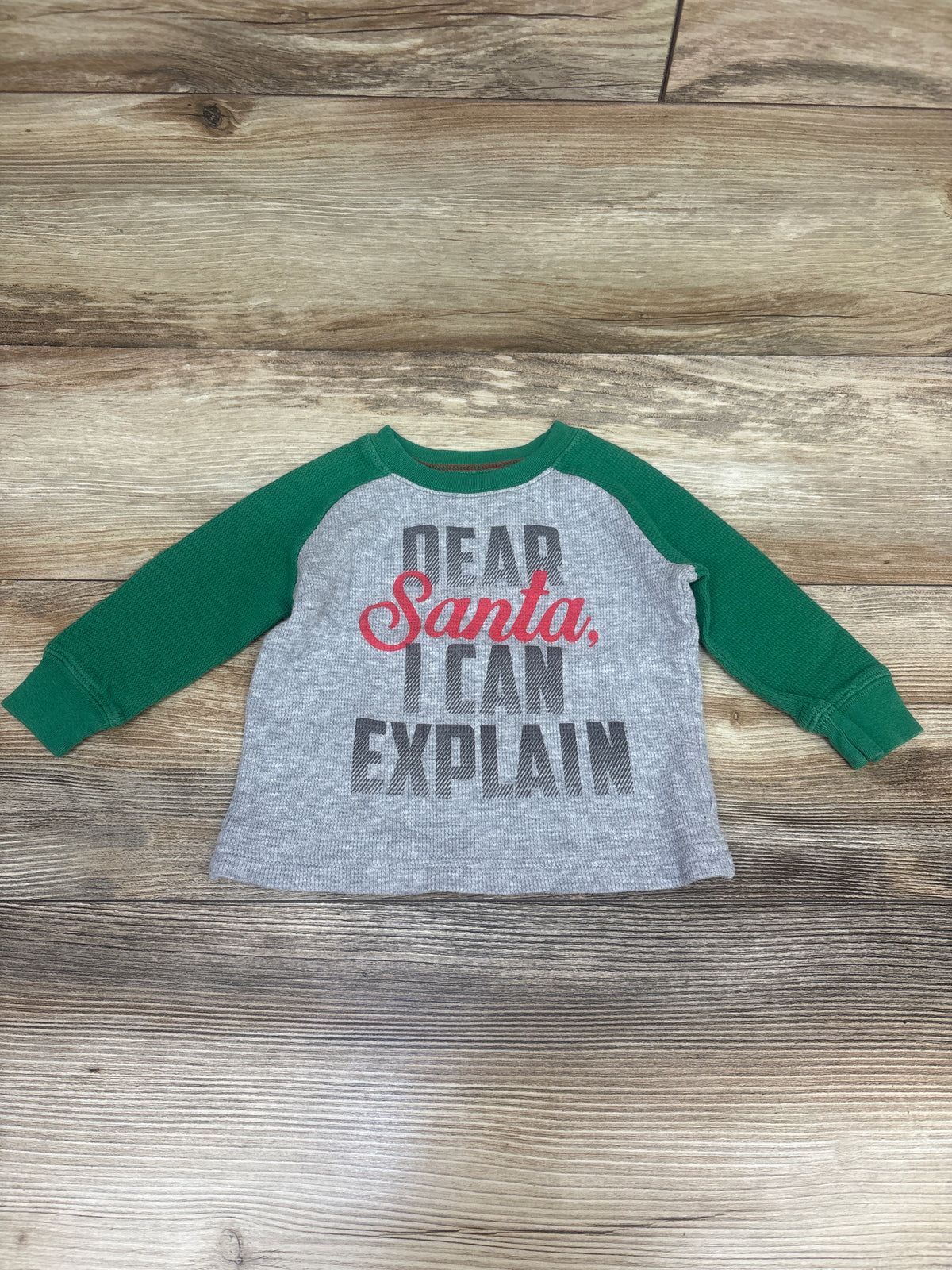 Carter's Thermal Dear Santa Shirt Grey sz 6m